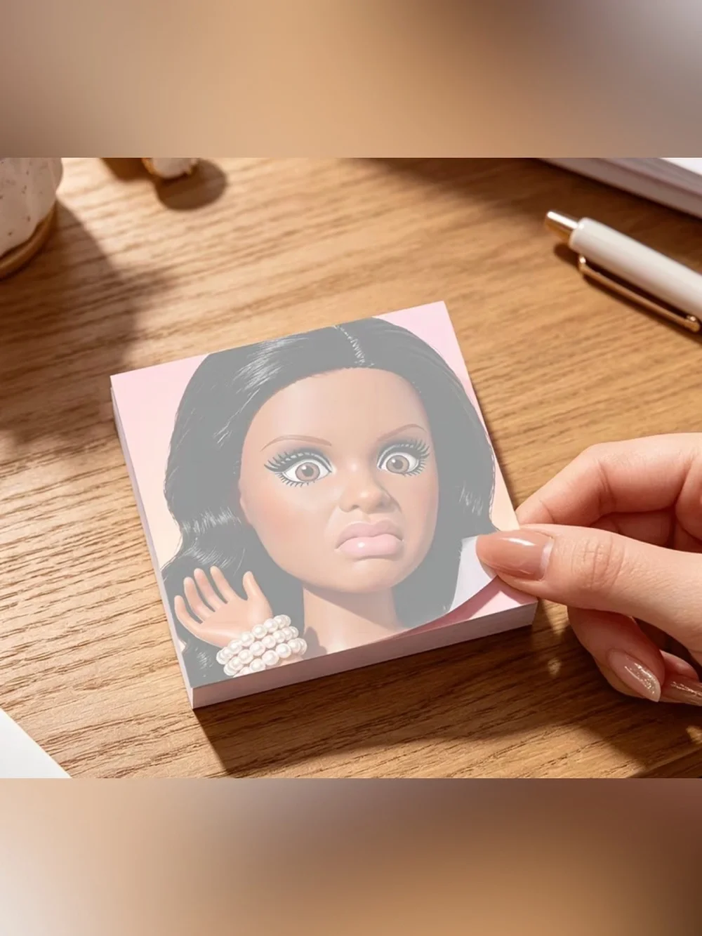 Funny Doll Face Sticky Notes – 50 Sheets